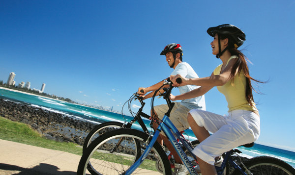 Biken am  Gold Coast Oceanway Queensland